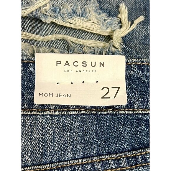 PACSUN Garfield High Rise Mom Jeans Women's Size 27 Distressed Button Fly - Picture 2 of 12